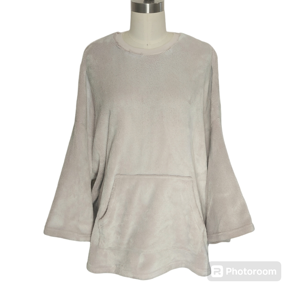 Plush Gray Pink Oysho Oversized Sweatshirt